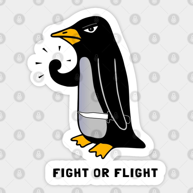 fight or flight Penguin Sticker by Coretan MudaKu